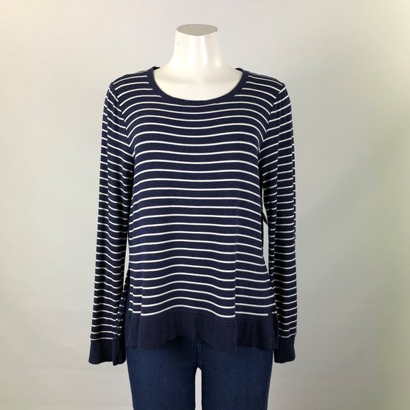 Marc New York Blue & White Striped Top Size L